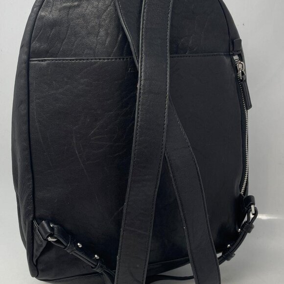 Vince Camuto Womens Adler Black Leather Adjustable Strap Zipper Bookbag Backpack - Picture 4 of 5